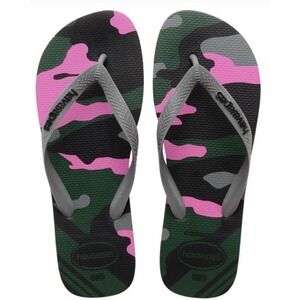 Havaianas Top Camo Print Flip-Flops Men's 9/10 Green Pink Multi Slip On